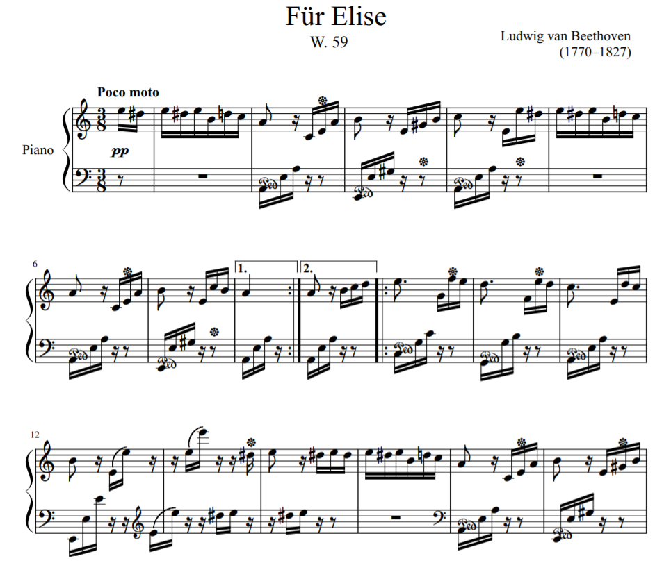 Für Elise WoO.59 - Ludwig van Beethoven for Piano